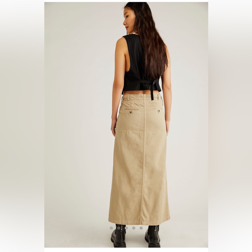 NWOT • Free People Chino Maxi Skirt - Picture 4 of 8